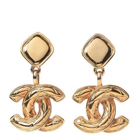 chanel acrylic earrings|chanel gold clip on earrings.